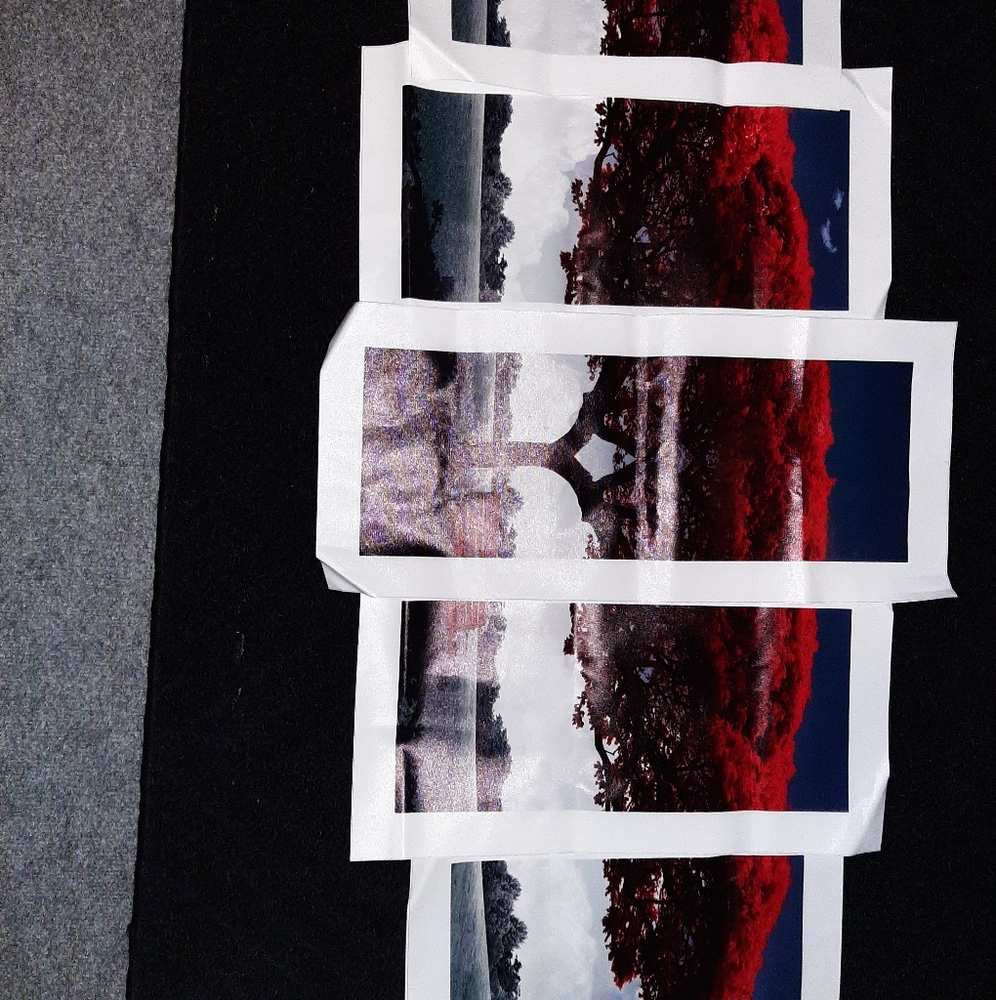 Red tree collage decor